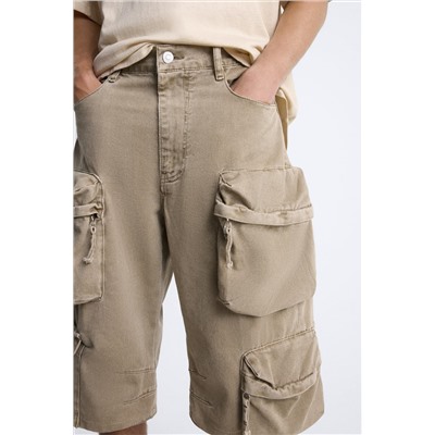 BERMUDA DENIM CARGO BOLSILLOS