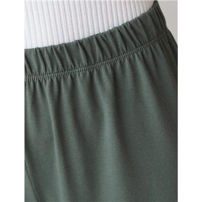 Укороченные брюки из эластичного хлопка с контрастным кантом