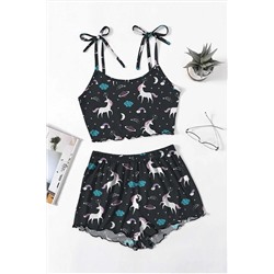 Pembishomewear Angelina Unicorni 2 Li Ultrasoft Şort Takımı 1324 8988