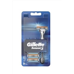 Gillette, Sensor 3 Tıraş Makinesi Ve 6 Yedek Tıraş Bıçağı