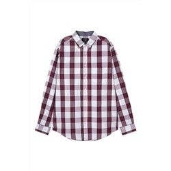 Camisa regular fit Blanco y verde