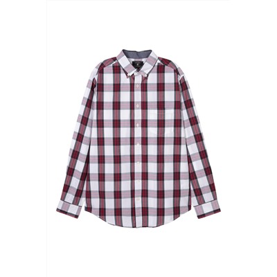 Camisa regular fit Blanco y verde