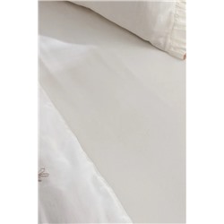 Perline King Size %100 Pamuk Fırfırlı Nevresim Takımı - Ekru/Bej