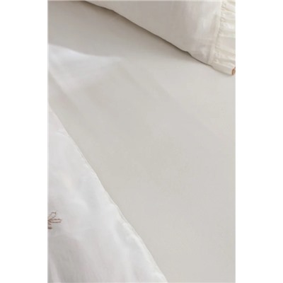 Perline King Size %100 Pamuk Fırfırlı Nevresim Takımı - Ekru/Bej