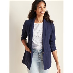 Linen-Blend Blazer for Women