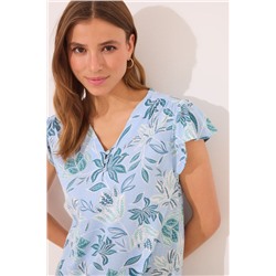 Camisón midi 100% algodón estampado flores