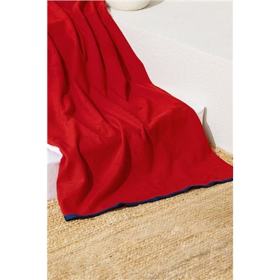 Pappier %100 Pamuk Plaj Havlusu - Kırmızı - 70x150 cm