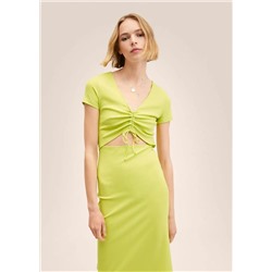 Vestido punto abertura -  Mujer | MANGO OUTLET España