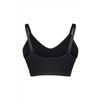 Siyah Kapsız Askılı Seamless Bralette Sütyen TBBSS23CW00001