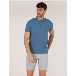 Koyu Mavi Regular Fit Polo Yaka Basic Tişört