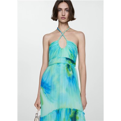 Vestido halter estampado