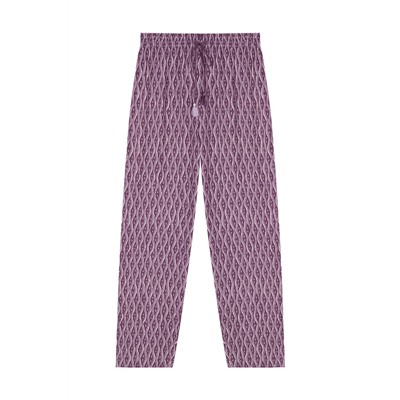 Pantalón largo print geométrico morado