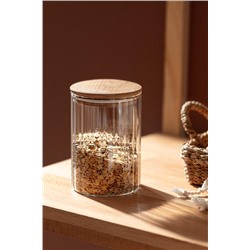 Lunel Optikli Silindir Cam Kavanoz - 1000ML - Küçük Boy