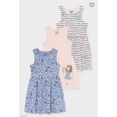 Multipack 3er - Kleid - Bio-Baumwolle