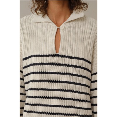 OVERSIZE KNIT POLO SWEATER