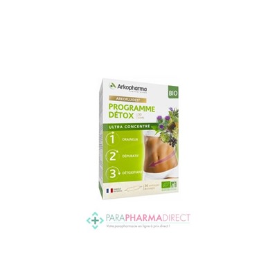 ArkoPharma ArkoFluides - Programme Détox - Draineur Dépuratif Détoxifiant - BIO 30 ampoules