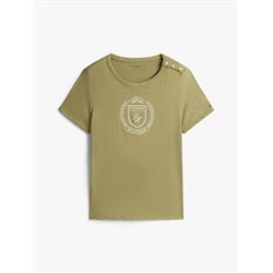 Laurel Crest Logo Slub Cotton T-Shirt