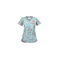 UA Gypsy Jewel Angel Blue Scrub Top