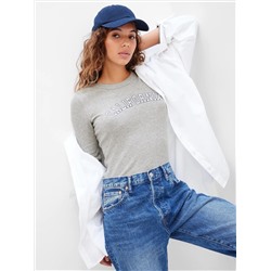 Waffle-Knit Graphic T-Shirt