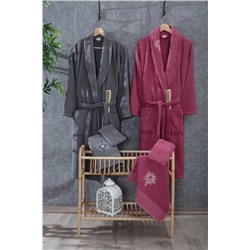Lorateks 10 Parça Nakışlı Bornoz Seti | Bornoz | Bornoz Takımı | Çeyiz Seti 0258
