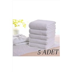 Osmanlı Home Concept 5 Adet Beyaz Otel Havlusu %100 Pamuk El & Yüz & Baş Havlusu 50x90 Cm beyazotelhavlu