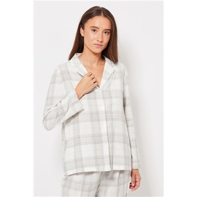 Camisa Gris claro y blanco