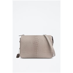 Bandolera de piel Arzergrande - Gris