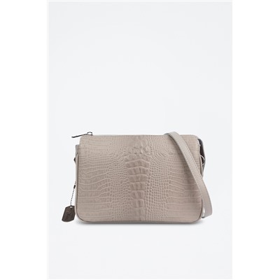 Bandolera de piel Arzergrande - Gris