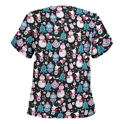 UA Holiday Cheer Black Scrub Top