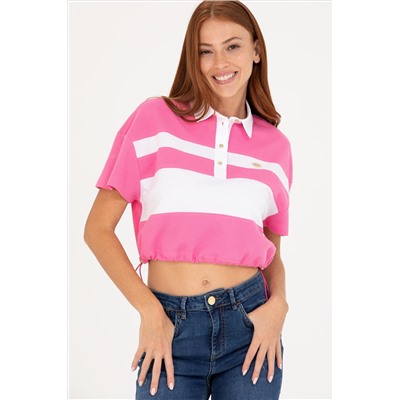 Kadın Pembe Polo Yaka Tişört