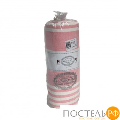 Полотенце Карвен 100*150 1шт. с бахрамой пештемаль махра Н 3277 v1 розовый