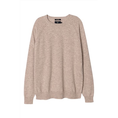 Jersey de lana y cachemir Beige jaspeado