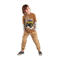 MSHB&G, Jeep Arabalı Erkek Çocuk T-shirt Gabardin Pantolon Takım