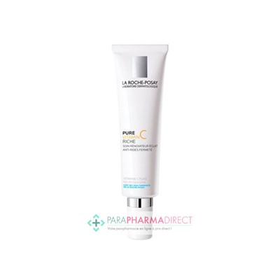 La Roche Posay Pure Vitamin C Riche Soin Rénovateur Eclat Anti-Rides Fermeté Peaux Sèches à Très Sèches 40ml