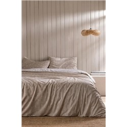 Rever King Size %100 Pamuk Ranforce Baskılı Nevresim Takımı - Bej