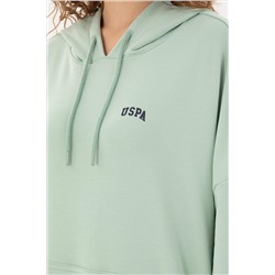 Kadın Su Yeşili Kapüşonlu Basic Sweatshirt