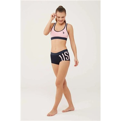U.S. Polo Assn. 66269 Kadın Spor Büstiyer Şort Takım Pembe TYC00210199080