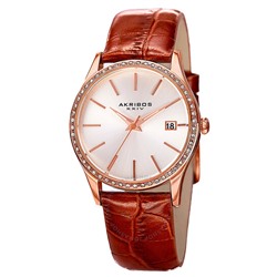 Akribos Xxiv  Lumin Quartz Silver Dial Ladies Watch