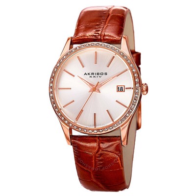 Akribos Xxiv  Lumin Quartz Silver Dial Ladies Watch