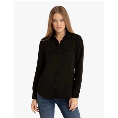 CHEST POCKET PLEATED FRONT TOP