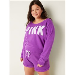 PINK EVERYDAY LOUNGE OFF THE SHOULDER SWEATSHIRT