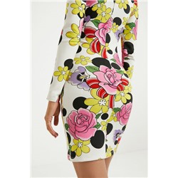 Vestido corto elástico flores