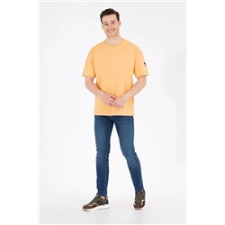 Erkek Kavun Oversize Bisiklet Yaka Tişört