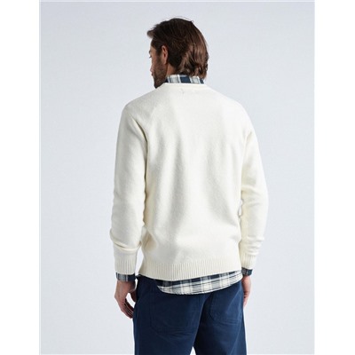 Braided Knitted Jumper, Men, White