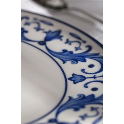 Reve Bleu Nuit Servis Tabağı - 25 cm - Mavi/Beyaz