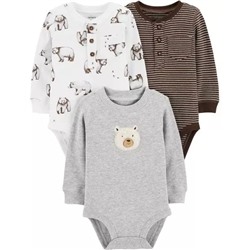3-Pack Bear Long-Sleeve Bodysuits