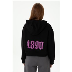 Kadın Siyah Kapüşonlu Sweatshirt