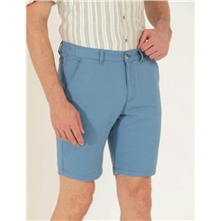 Koyu Mavi Slim Fit Bermuda Şort