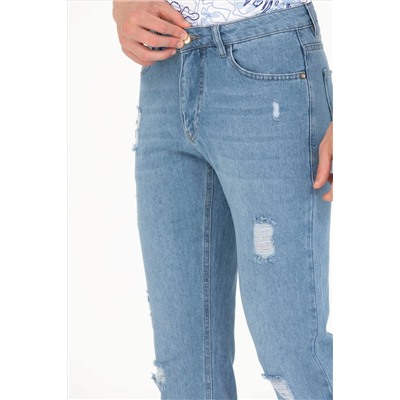 Erkek Açık Mavi Jean Pantolon