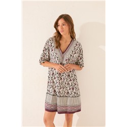 Camisola midi estampado hojas